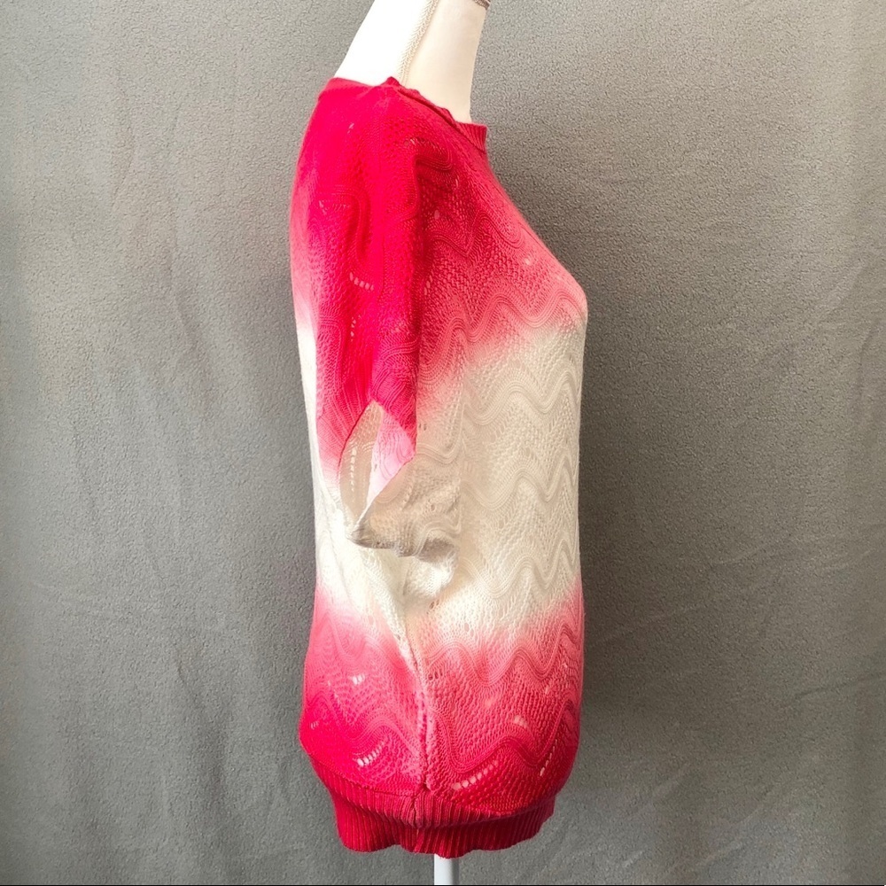 Love Culture Pink Knitted Short Sleeve Top Women’s M/L - Picture 4 of 12